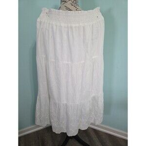 hem and thread skirt white large eyelet